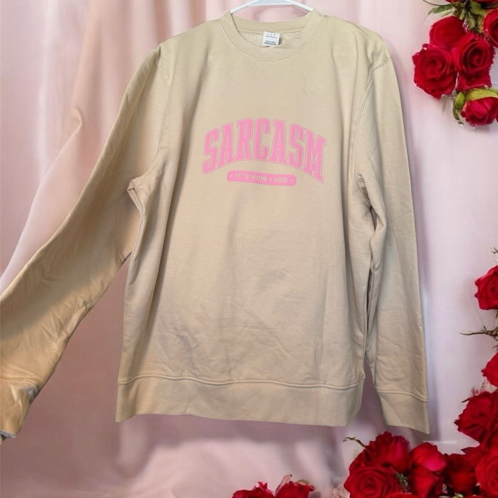 Sarcasm Beige and Pink Women's Sweater